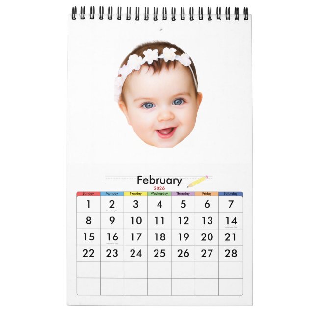 Calendario Custom Photo Wall Calendar 2026 All Months Print  (Feb 2026)