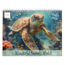 Calendario Customizable Wonderful Animals World Calendar 2026