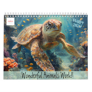 Calendario Customizable Wonderful Animals World Calendar 2026