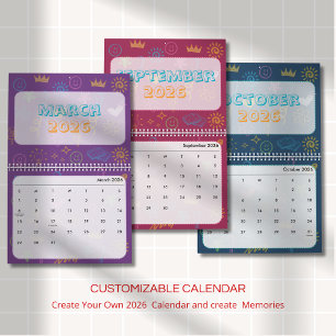 Calendario Cute Bright Doodle 2026