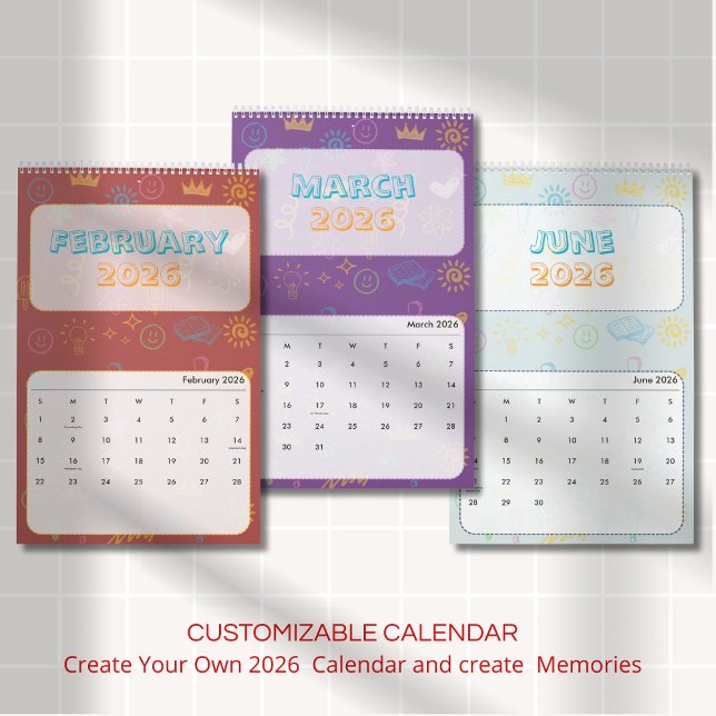 Calendario Cute Bright Doodle 2026 (Subido por el creador)