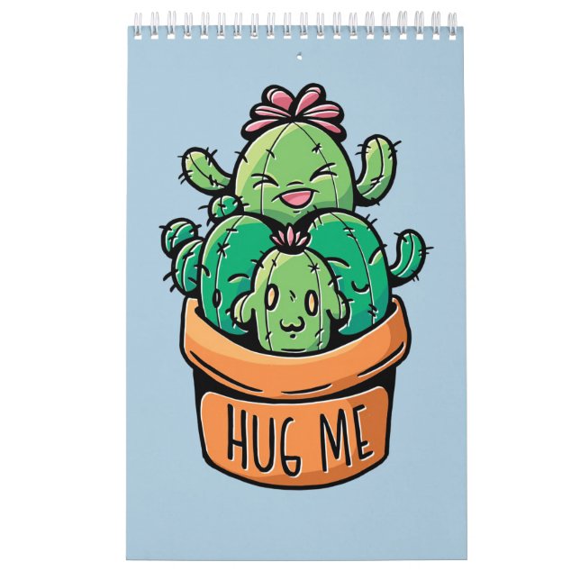 Calendario Cute Cacti Hug Me (Tapa)