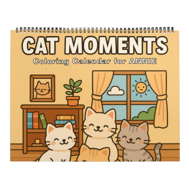Calendario Cute Cat Moments Coloring Calendar (Tapa)