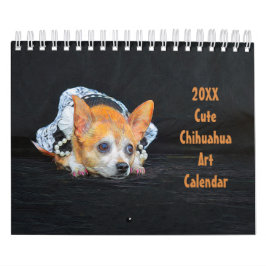 Calendario Cute Chihuahua Dog Art Design 2024 Mensual