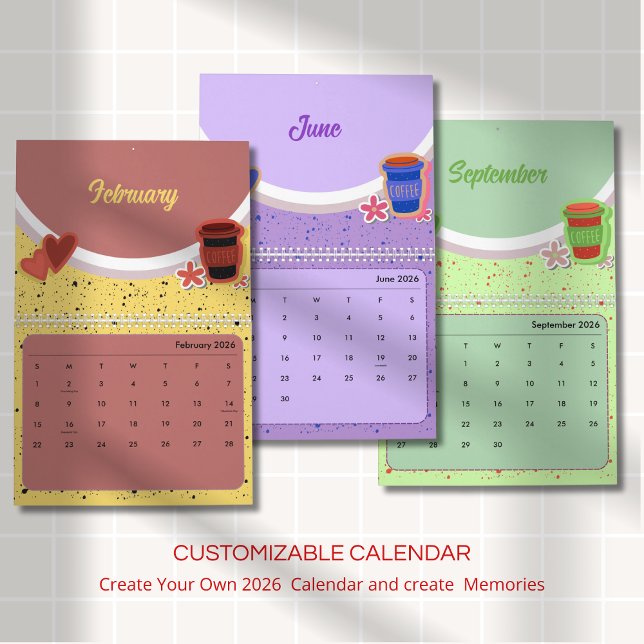 Calendario Cute Coffee Cup 2026 Calendar (Subido por el creador)