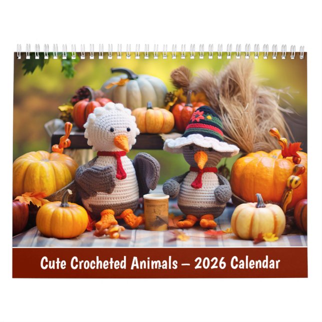 Calendario Cute Crocheted Animals – 2026 Calendar (Tapa)