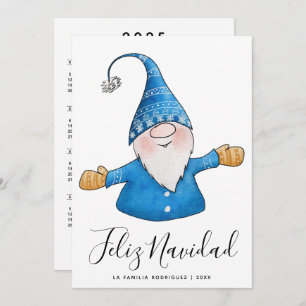 Calendario Cute Gnome 2025 Feliz Navidad Español