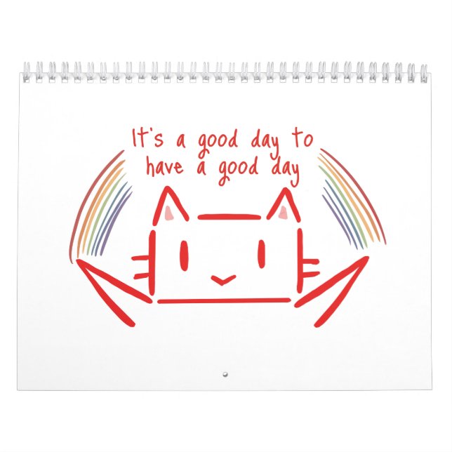Calendario Cute Minimalist Cat Illustration  (Tapa)
