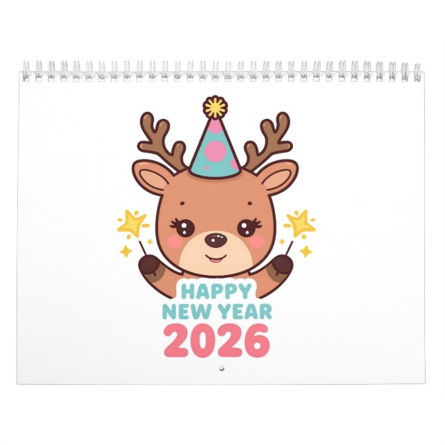 Calendario cute new year 2026 wall calendar (Tapa)