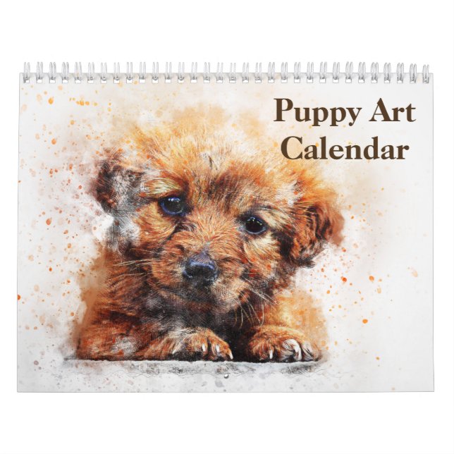Calendario Cute Puppy Art 2025 (Tapa)
