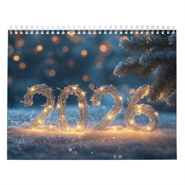 Calendario cute winter fox new year 2026 (Tapa)