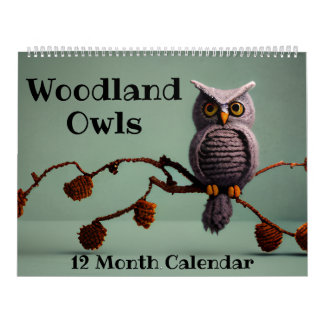 Calendario Cute Woodland Owls Decoración Infantil Baby Shower