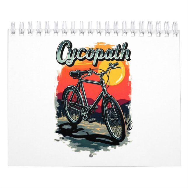 Calendario Cycopath: diseño de bicicleta de puesta de sol (Tapa)