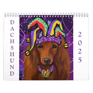 Calendario Dachshund Rojo  