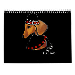 Calendario Dachshund Rojo