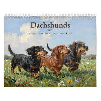 Calendario Dachshunds 2027 Doxie Oil Painting Dog Lover Gift