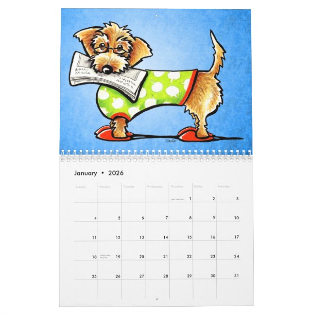 Calendario Dachshunds Off-Leash Art™ Vol 1 (Jan 2026)