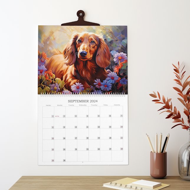 Calendario Dachshunds y Flores Perro Lover (Subido por el creador)