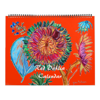 Calendario Dahlia rojo 2