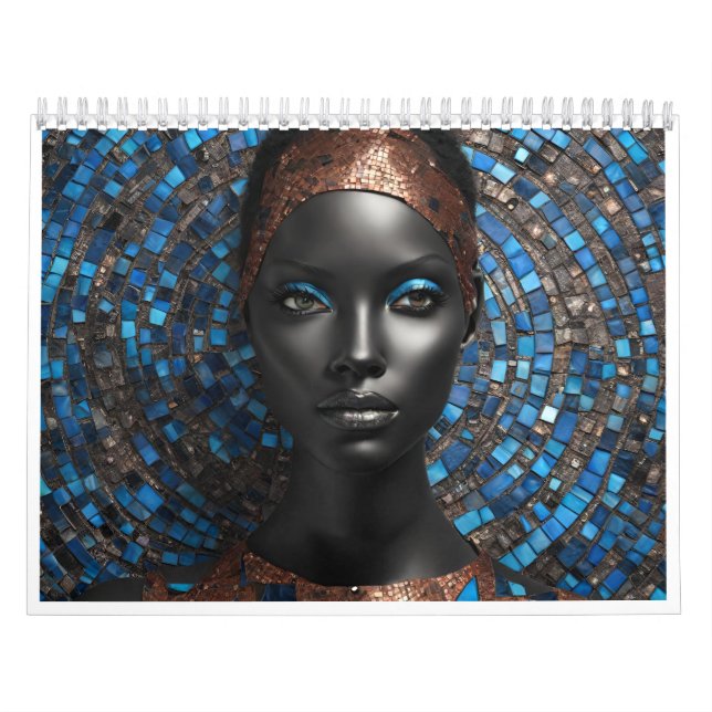 Calendario de 12 meses de 2026 con mujeres negras (Tapa)