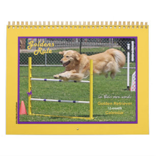 Calendario de 12 meses de Golden Retriever "Golden