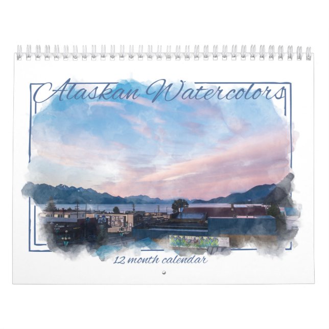Calendario de 12 meses de la acuarela de Alaskan (Tapa)