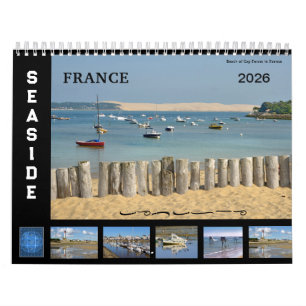 Calendario de 12 meses de la costa de Francia