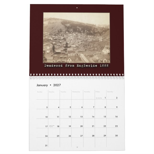 Calendario de 12 meses de la madrugada antigua (Jan 2027)