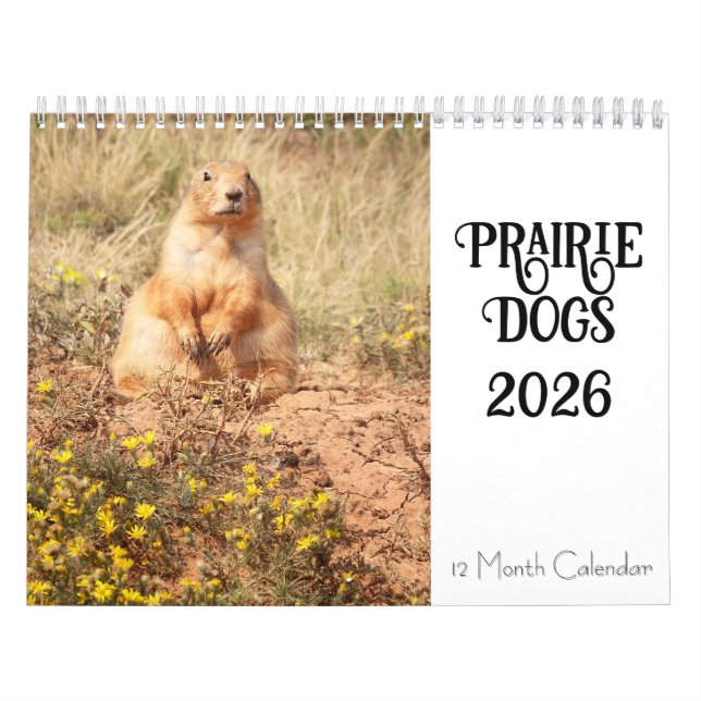Calendario de 12 meses de Prairie Dog 2026 (Tapa)