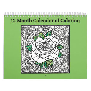 Calendario de 12 meses de rosas mariposas para col