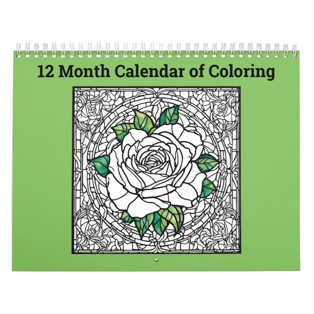 Calendario de 12 meses de rosas mariposas para col (Tapa)