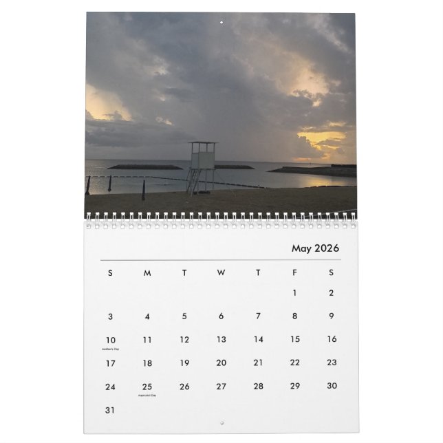 Calendario de 12 meses - Las vistas del agua (May 2026)