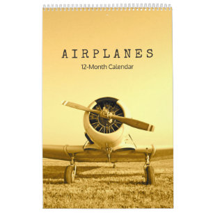 Calendario de 12 meses para aviones antiguos