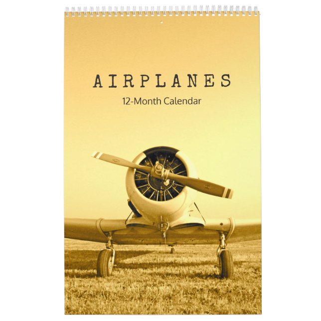 Calendario de 12 meses para aviones antiguos (Tapa)