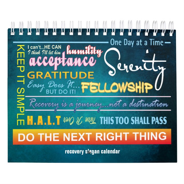 calendario de 12 pasos de eslóganes de recuperació (Tapa)