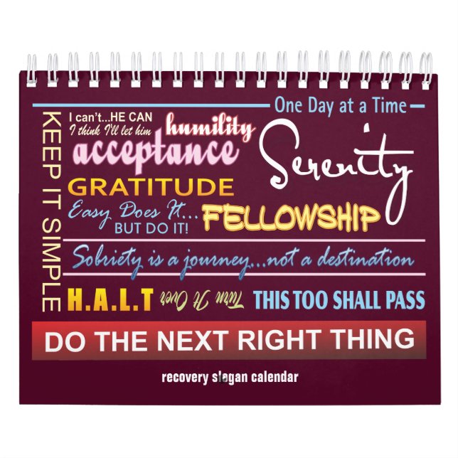 Calendario de 12 pasos de lemas de sobriedad ver.2 (Tapa)