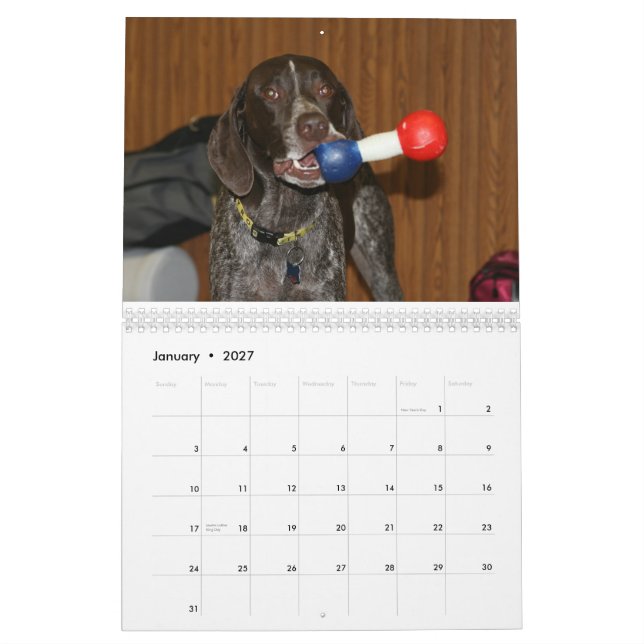 Calendario de 2008 perros (Jan 2027)