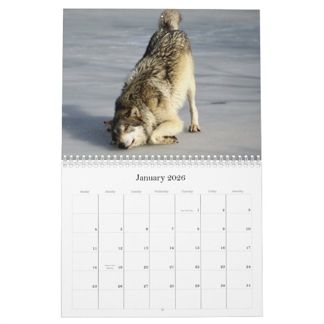 Calendario de 2009 lobos (Jan 2026)