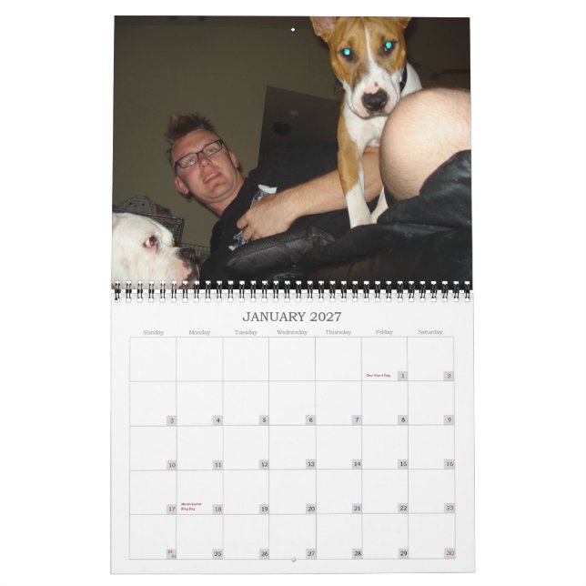 Calendario de 2009 perros - modificado para (Jan 2027)
