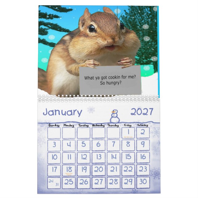 Calendario de 2011 ardillas (Jan 2027)
