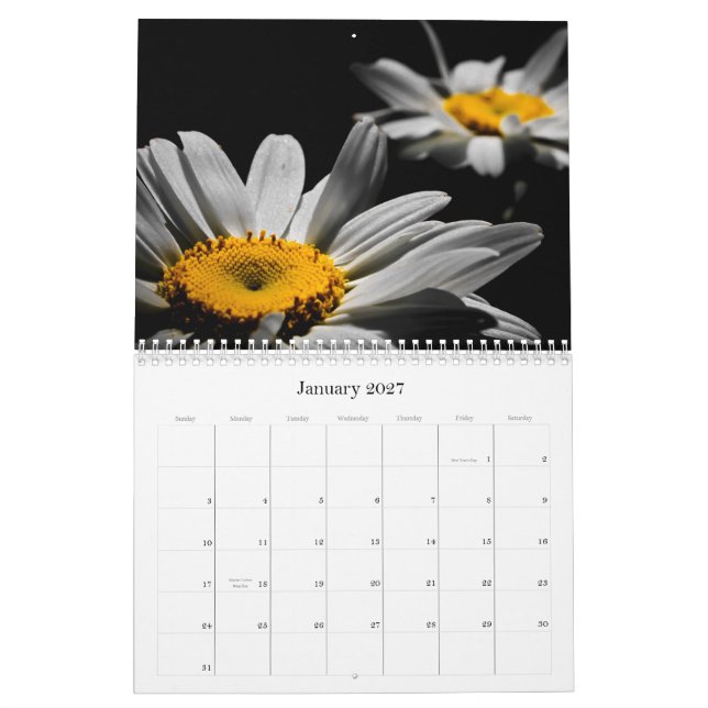 Calendario de 2013 flores (Jan 2027)