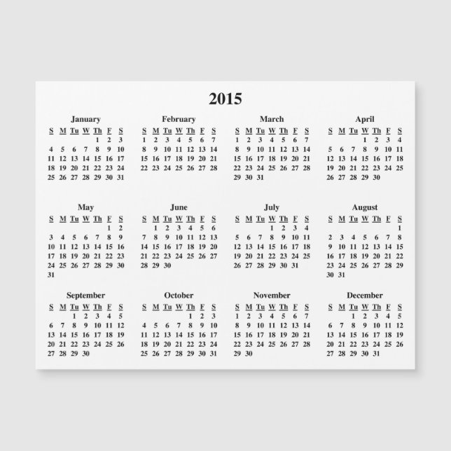 Calendario de 2015 (Anverso)