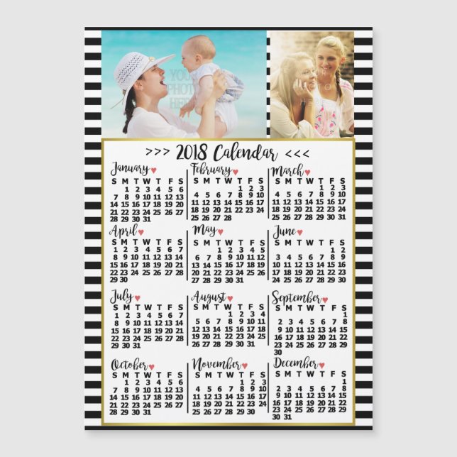 Calendario de 2018 (consulte Descripción de la nue (Anverso)