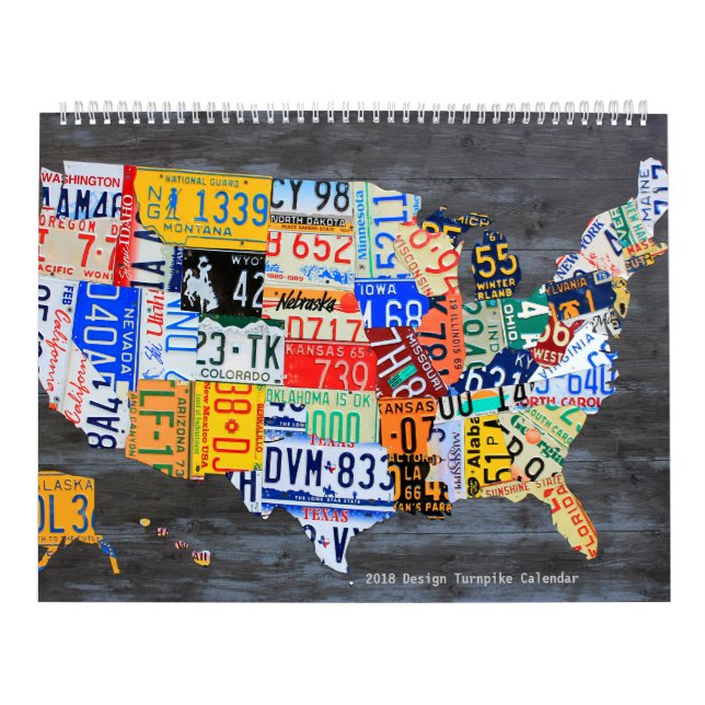 Calendario de 2018 del diseño placas de la (Tapa)
