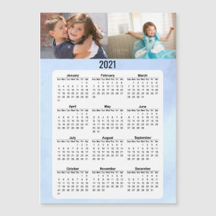 Calendario de 2021 Año completo Dos fotos Tarjeta 