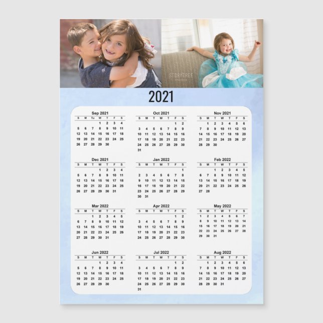Calendario de 2021 del año académico Dos fotos (Anverso)