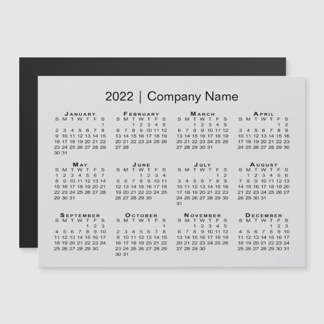 Calendario de 2022 con el nombre de la empresa Gra (Anverso/Reverso)