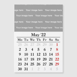 Calendario de 2022 de mayo Tarjeta magnética