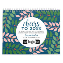 Calendario de 2024 Saludo comercial con logotipo -