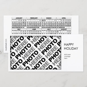 Calendario de 2025 Añadir 1 foto tarjeta simple